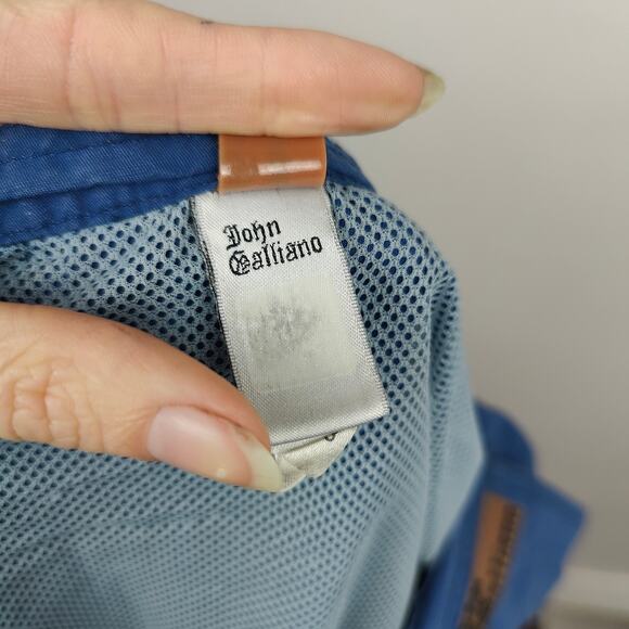 Vintage Y2K John Galliano Swim Shorts Mens Small Blue Cargo Buckled Beach Trunks - Picture 9 of 12